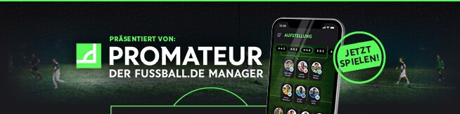 Teaser für den Download der PROMATEUR App, dem FUSSBALL.DE Manager.